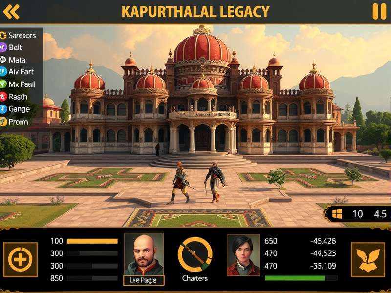 Kapurthala Imperial Legacy gameplay screenshot showing royal palace
